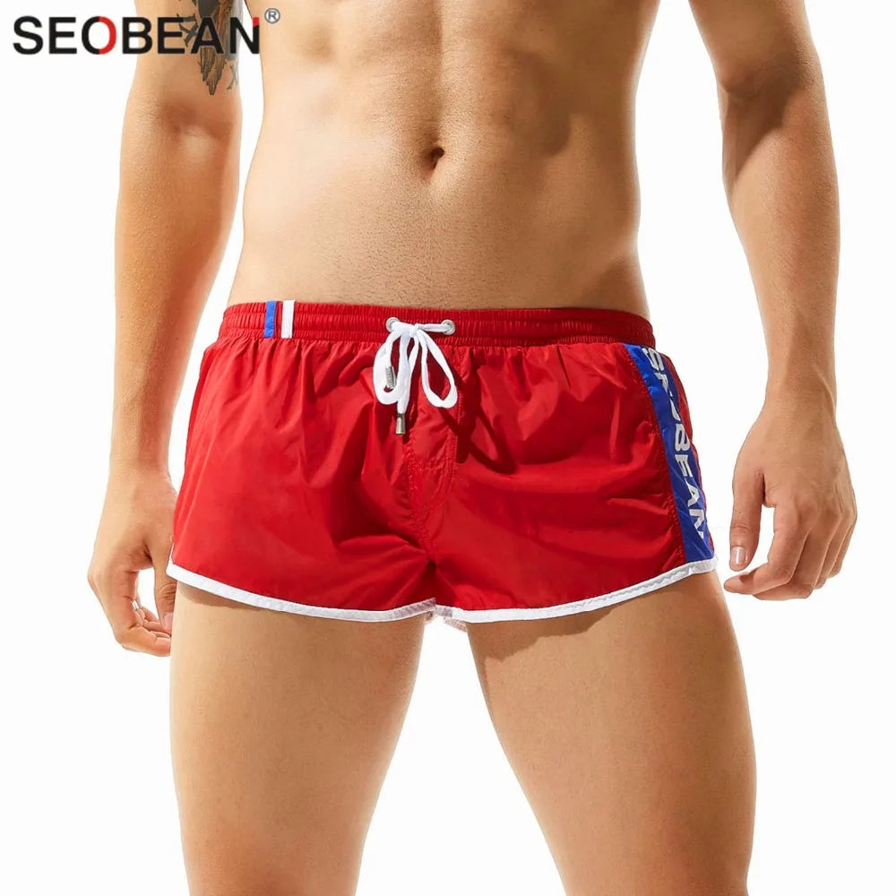 SEOBEAN Mens Shorts Bermuda Men Beach Shorts Gym Fitness Quick Dry Fashion Jogger Short Shorts Men Board Shorts