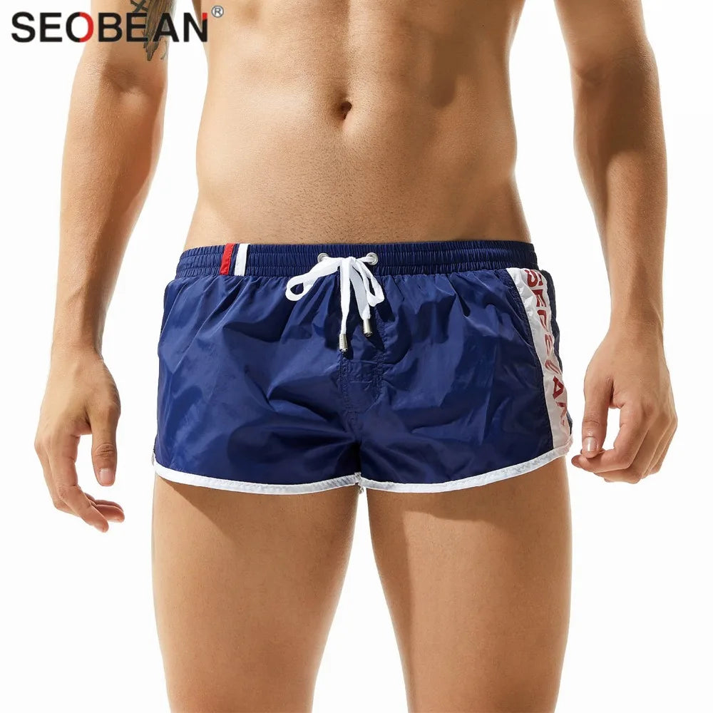 SEOBEAN Mens Shorts Bermuda Men Beach Shorts Gym Fitness Quick Dry Fashion Jogger Short Shorts Men Board Shorts