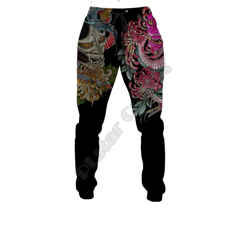 PLstar Cosmos Japan Geisha Tattoo Pants Men For Women Novelty 3D All Over Printed Joggers Harajuku Pants Full Hip Hop Sweatpants