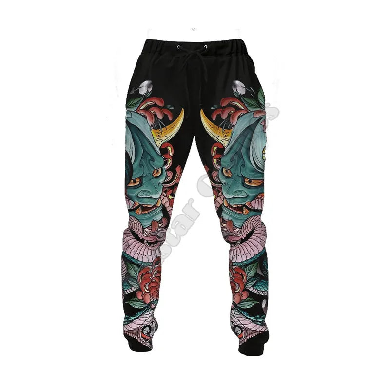 PLstar Cosmos Japan Geisha Tattoo Pants Men For Women Novelty 3D All Over Printed Joggers Harajuku Pants Full Hip Hop Sweatpants