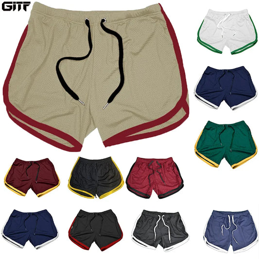 Running Shorts Men Gym Fitness Training GITF Quick Dry Beach Short Pants Male Summer Sports Workout Fitness Bottoms 2020 New