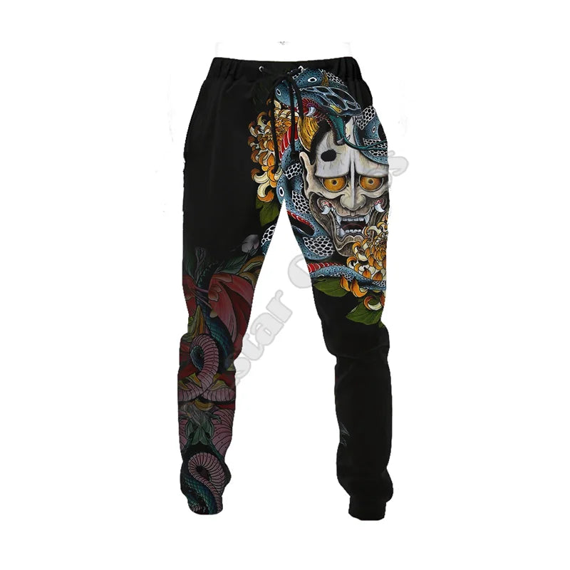 PLstar Cosmos Japan Geisha Tattoo Pants Men For Women Novelty 3D All Over Printed Joggers Harajuku Pants Full Hip Hop Sweatpants