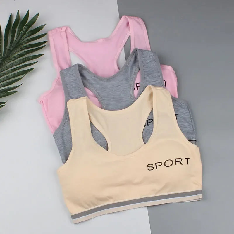 2022 New Pink Bra Girl Development Period Removable Padded Bra Middle School Student Vest Sports Bra Women's Top