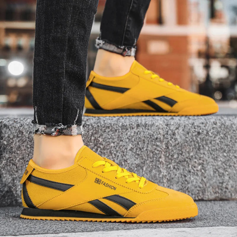 Classic Yellow Casual Man Sneakers Summer Breathable Canvas Shoes for Men Low-Top Cheap Shoes Sneakers Male zapatillas de hombre