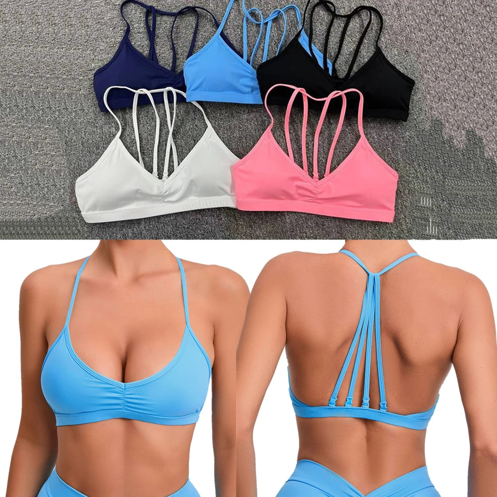 Hot Girl Hollow Out Running Sports Bra Fitness Yoga Bra Crop Tank Top Underwear Women Vest Shockproof Shirt Jogging Sportswear