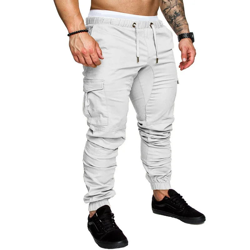 New Tooling Multi Pocket Trousers Men's Cargo Pants Woven Fabric Casual Safari Style Joggers Men