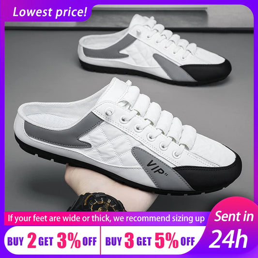 Classic Half Slipper Low Flats Shoes for Men Concise Men's Sneakers Spring Fall Male Casual Shoes Breathable Tenis Para Hombre