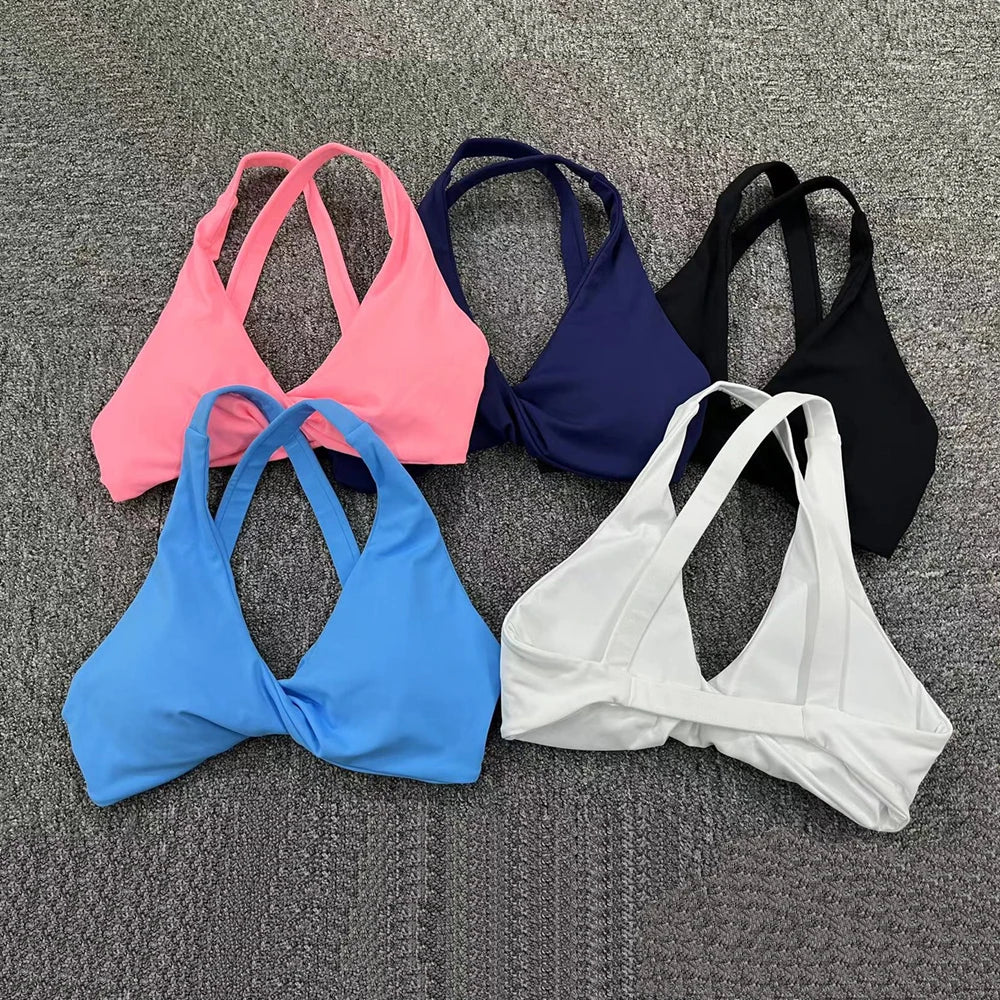 Hot Girl Hollow Out Running Sports Bra Fitness Yoga Bra Crop Tank Top Underwear Women Vest Shockproof Shirt Jogging Sportswear