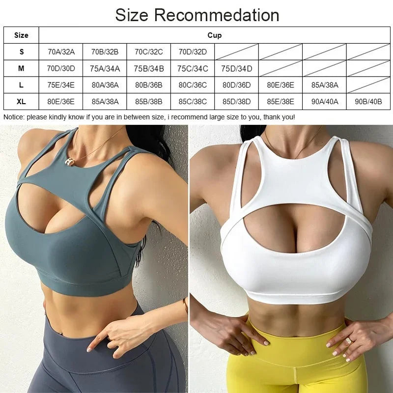 Cloud Hide HOT GIRL Running Sports Bra Fitness Yoga Crop Tank Top Underwear Sexy Women Vest Shockproof Shirt Jogging Sportswear