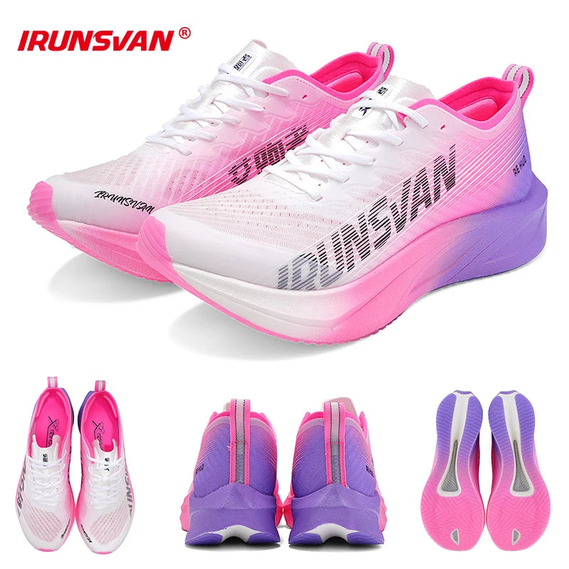 IRUNSVAN HEAT 2.0 Carbon Plate Sneakers Marathon Racing Professional Running Shoes Men Athletic Training Sport Shoes