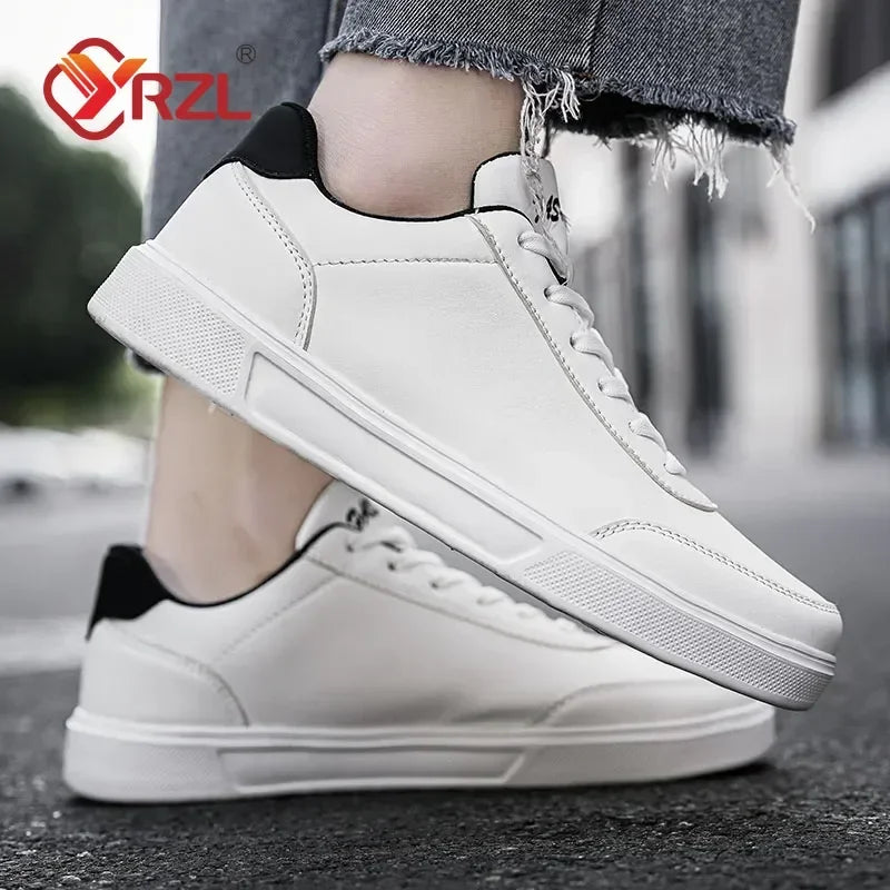 YRZL White Shoes Men Couple Casual Skateboard Shoes Comfortable Sneakers Lightweight Walking Women Tenis Shoes Plus Size 36-46