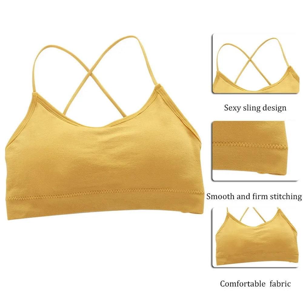 Breathable Women Girls Sport Bra Anti-sweat Fitness Sleep Top Seamless Bra Shockproof Crop Women Push Up Sport Bra Gym Workout