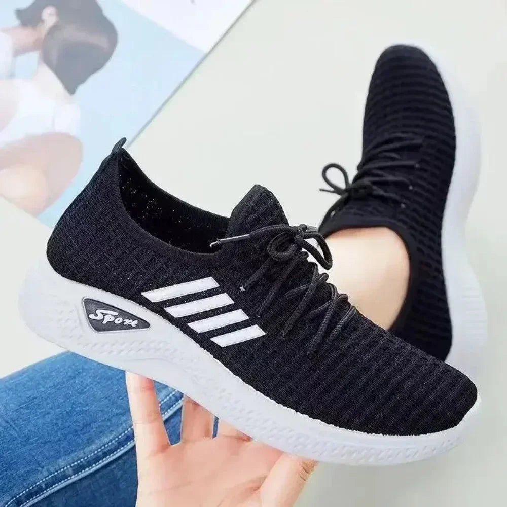 Fashionable Flying Woven Women's Running Shoes Korean-Style Women's Shoes Breathable Lightweight Sports Shoes Ladies Shoes