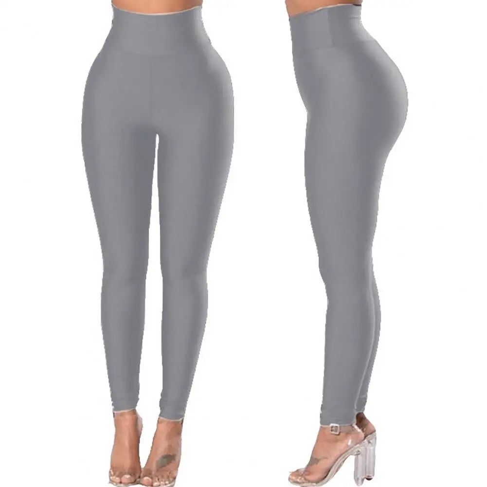 Running Pants Shiny Solid Pants Sexy Elastic High Waist Sweatpants Tights Sexy Women Yoga Pants Sportswear Leggings Women