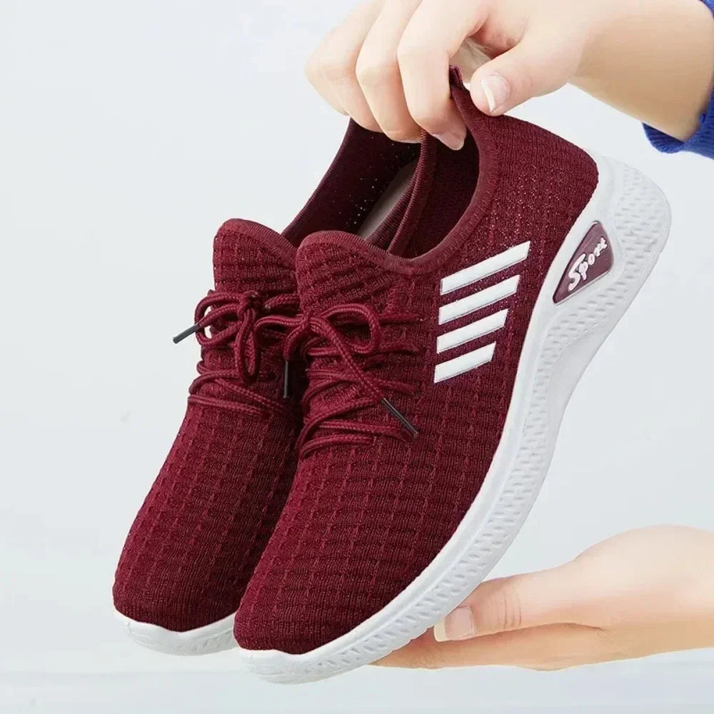 Fashionable Flying Woven Women's Running Shoes Korean-Style Women's Shoes Breathable Lightweight Sports Shoes Ladies Shoes