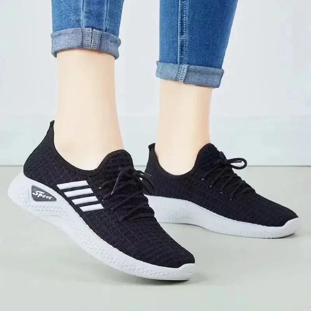 Fashionable Flying Woven Women's Running Shoes Korean-Style Women's Shoes Breathable Lightweight Sports Shoes Ladies Shoes