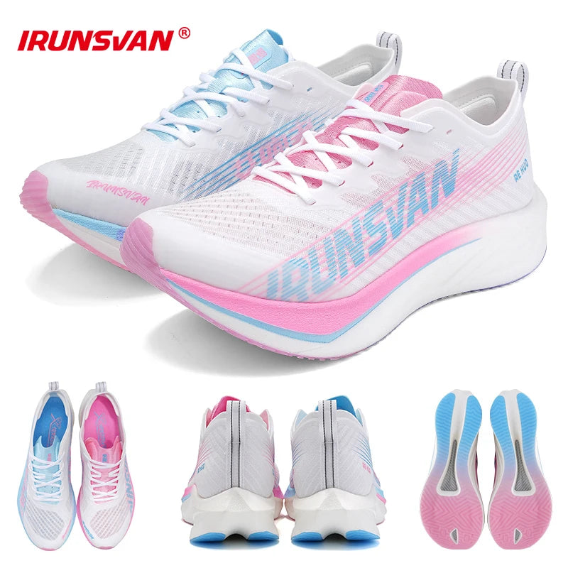 IRUNSVAN HEAT 2.0 Carbon Plate Sneakers Marathon Racing Professional Running Shoes Men Athletic Training Sport Shoes